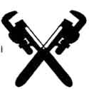 Plumbing tools logo with crossed pipe wrenches representing L.F. Fenimore Plumbing and HVAC in South Jersey
