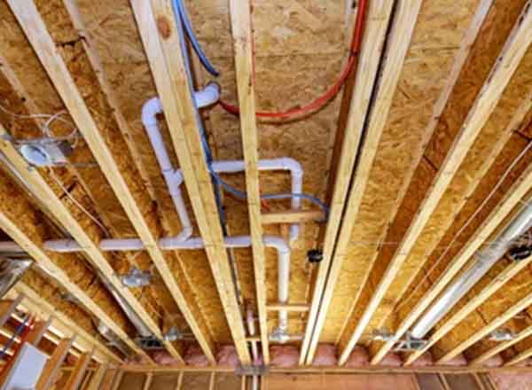 Residential plumbing installation with PVC and PEX piping by L.F. Fenimore Plumbing and HVAC in South New Jersey.