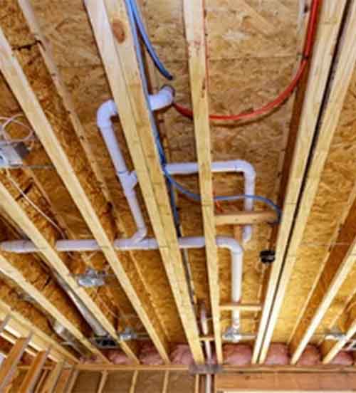 Residential plumbing installation with PVC and PEX piping by L.F. Fenimore Plumbing and HVAC in South New Jersey.